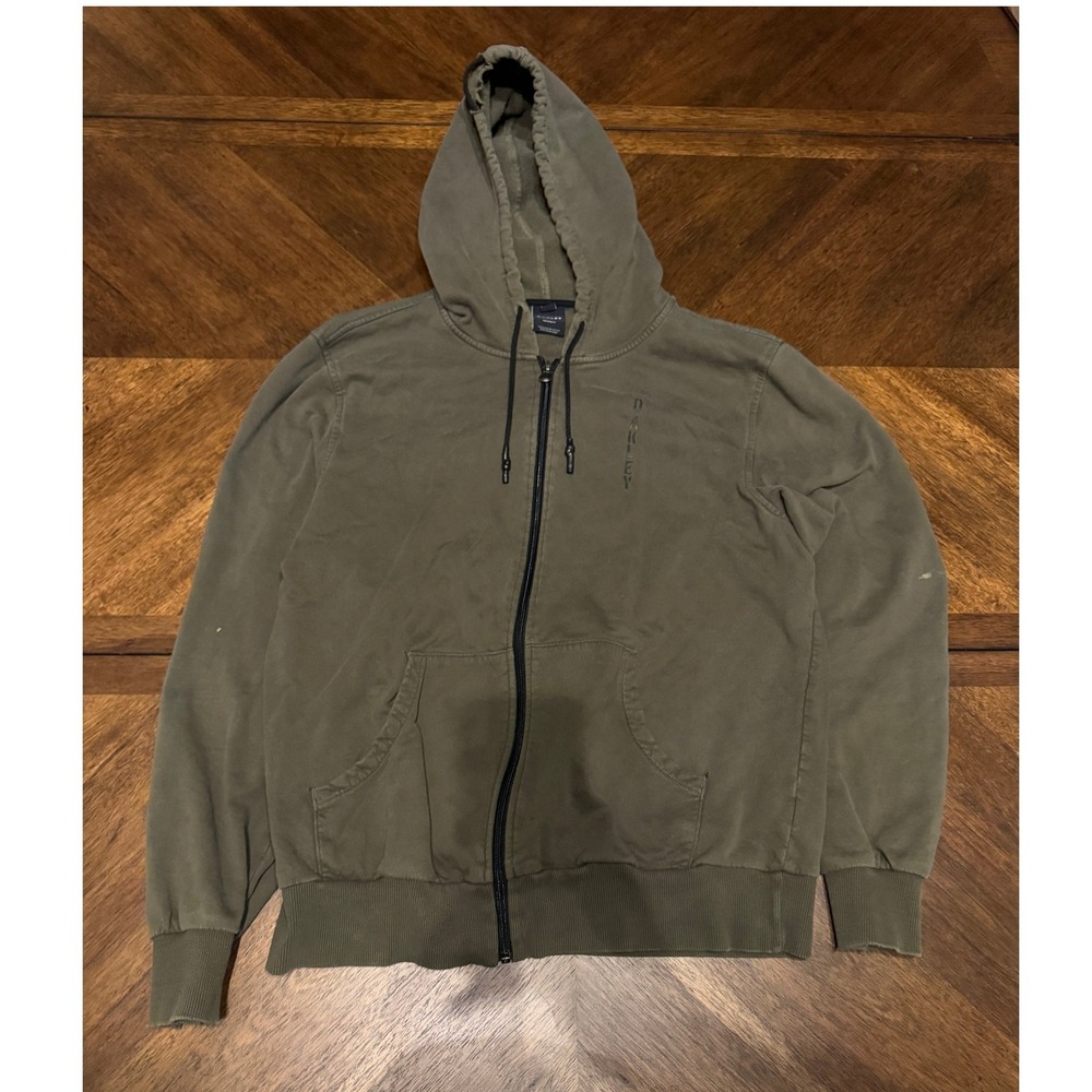 Oakley Custom Fit Full Zip Hoodie Sweatshirt Mens Green CA35460 RN96548 |E1‎